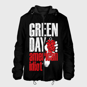 Мужская куртка 3D с принтом Green Day American Idiot в Кировске, ткань верха — 100% полиэстер, подклад — флис | прямой крой, подол и капюшон оформлены резинкой с фиксаторами, два кармана без застежек по бокам, один большой потайной карман на груди. Карман на груди застегивается на липучку | Тематика изображения на принте: green day | punk rock | билли джо армстронг | панк рок