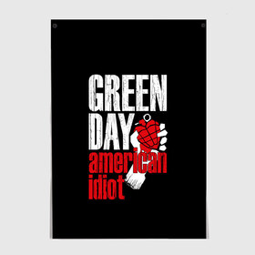 Постер с принтом Green Day American Idiot в Кировске, 100% бумага
 | бумага, плотность 150 мг. Матовая, но за счет высокого коэффициента гладкости имеет небольшой блеск и дает на свету блики, но в отличии от глянцевой бумаги не покрыта лаком | green day | punk rock | билли джо армстронг | панк рок