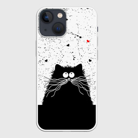 Чехол для iPhone 13 mini с принтом Котик в Кировске,  |  | cats | kitty | кот | котик | сердечки cat | сердце