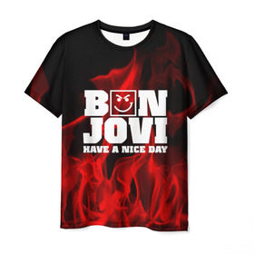 Мужская футболка 3D с принтом BON JOVI в Кировске, 100% полиэфир | прямой крой, круглый вырез горловины, длина до линии бедер | bon jovi | альтернативный хип хоп | группа | инди поп | музыка | музыкальное произведение | ноты | регги | рок | синти поп
