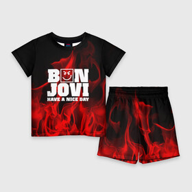 Детский костюм с шортами 3D с принтом BON JOVI в Кировске,  |  | bon jovi | альтернативный хип хоп | группа | инди поп | музыка | музыкальное произведение | ноты | регги | рок | синти поп