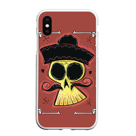 Чехол для iPhone XS Max матовый с принтом Dia de los Muertos в Кировске, Силикон | Область печати: задняя сторона чехла, без боковых панелей | Тематика изображения на принте: череп