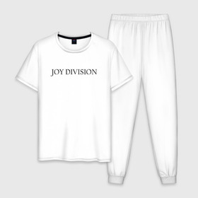 Мужская пижама хлопок с принтом Joy Division в Кировске, 100% хлопок | брюки и футболка прямого кроя, без карманов, на брюках мягкая резинка на поясе и по низу штанин
 | ian curtis | joy division | rock | unknown pleasures | иэн кёртис | рок
