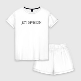 Женская пижама с шортиками хлопок с принтом Joy Division в Кировске, 100% хлопок | футболка прямого кроя, шорты свободные с широкой мягкой резинкой | ian curtis | joy division | rock | unknown pleasures | иэн кёртис | рок