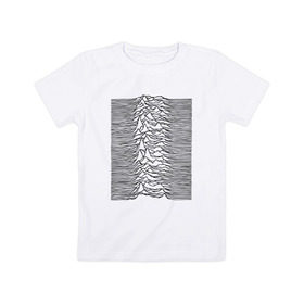 Детская футболка хлопок с принтом Unknown Pleasures в Кировске, 100% хлопок | круглый вырез горловины, полуприлегающий силуэт, длина до линии бедер | Тематика изображения на принте: ian curtis | joy division | rock | unknown pleasures | иэн кёртис | рок