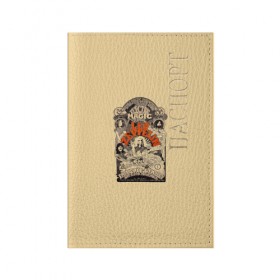 Обложка для паспорта матовая кожа с принтом Led Zeppelin Vintage в Кировске, натуральная матовая кожа | размер 19,3 х 13,7 см; прозрачные пластиковые крепления | 