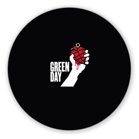Коврик для мышки круглый с принтом Green Day в Кировске, резина и полиэстер | круглая форма, изображение наносится на всю лицевую часть | american idiot