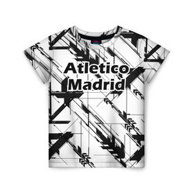 Детская футболка 3D с принтом Атлетико Мадрид в Кировске, 100% гипоаллергенный полиэфир | прямой крой, круглый вырез горловины, длина до линии бедер, чуть спущенное плечо, ткань немного тянется | Тематика изображения на принте: атлетико мадрид