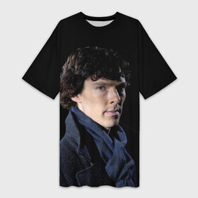 Платье-футболка 3D с принтом Sherlock в Кировске,  |  | benedict | cumberbatch | sherlock | бенедикт | камбербатч | шерлок