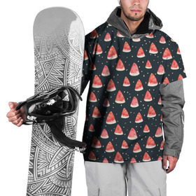 Накидка на куртку 3D с принтом Tropical melon dark в Кировске, 100% полиэстер |  | арбуз