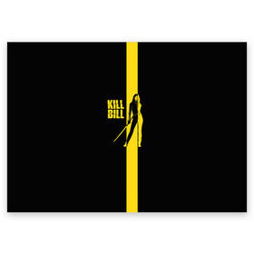 Поздравительная открытка с принтом Kill Bill в Кировске, 100% бумага | плотность бумаги 280 г/м2, матовая, на обратной стороне линовка и место для марки
 | Тематика изображения на принте: тарантино | ума турман