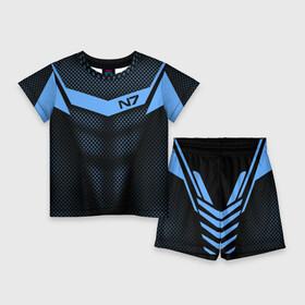 Детский костюм с шортами 3D с принтом Mass Effect N7 в Кировске,  |  | andromed | effect | n7 | альянс | ефект | игра | компьютерная | мас | масс | н7 | онлайн | программа | профессиональный военный код | сокрушитель n7 | фурия n7