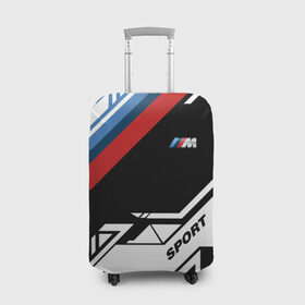 Чехол для чемодана 3D с принтом BMW M SPORT в Кировске, 86% полиэфир, 14% спандекс | двустороннее нанесение принта, прорези для ручек и колес | auto | bmw | motorsport | sport | авто | автомобиль | автомобильные | бмв | бренд | марка | машины | моторспорт | спорт