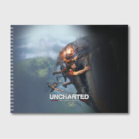 Альбом для рисования с принтом Uncharted в Кировске, 100% бумага
 | матовая бумага, плотность 200 мг. | chloe | drake | elena | nathan | naughty dog | sully | анчартед | дрейк | натан | нейтан | ноти дог | пиратs | приключения | путь вора | салли | утраченное наследие