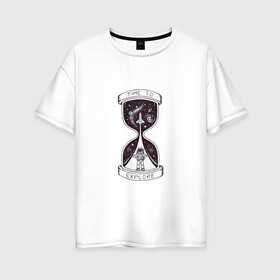 Женская футболка хлопок Oversize с принтом Космос в Кировске, 100% хлопок | свободный крой, круглый ворот, спущенный рукав, длина до линии бедер
 | буран | вселенная | илон | космонавт | космос | луна | марс | маск | юпитер