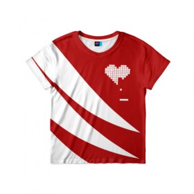 Детская футболка 3D с принтом Сердца белое в Кировске, 100% гипоаллергенный полиэфир | прямой крой, круглый вырез горловины, длина до линии бедер, чуть спущенное плечо, ткань немного тянется | abstract | geometry | geometry stripes | heart | texture | абстракция | геометрические полосы | геометрическое сердце | геометрия | любовь | сердечко | сердца | сердце | текстура
