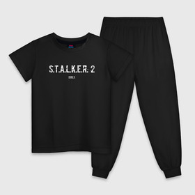 Детская пижама хлопок с принтом STALKER 2021 в Кировске, 100% хлопок |  брюки и футболка прямого кроя, без карманов, на брюках мягкая резинка на поясе и по низу штанин
 | stalker | stalker 2 | сталкер | сталкер 2