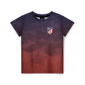 Детская футболка 3D с принтом ATLETICO MADRID в Кировске, 100% гипоаллергенный полиэфир | прямой крой, круглый вырез горловины, длина до линии бедер, чуть спущенное плечо, ткань немного тянется | атлетико мадрид | полигоны | эмблема
