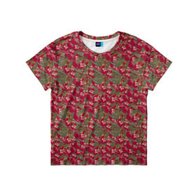 Детская футболка 3D с принтом Вишенка в Кировске, 100% гипоаллергенный полиэфир | прямой крой, круглый вырез горловины, длина до линии бедер, чуть спущенное плечо, ткань немного тянется | Тематика изображения на принте: вишня | ягода