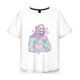 Мужская футболка хлопок Oversize с принтом Skeletor в Кировске, 100% хлопок | свободный крой, круглый ворот, “спинка” длиннее передней части | Тематика изображения на принте: 