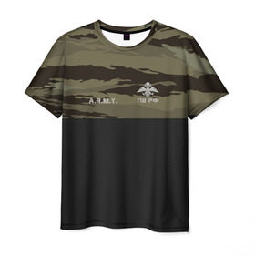Мужская футболка 3D с принтом Камуфляж пограничник в Кировске, 100% полиэфир | прямой крой, круглый вырез горловины, длина до линии бедер | армия | граница | камуфляж | милитари | погранвойска | россия | рф