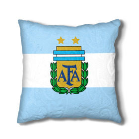 Подушка 3D с принтом Сборная Аргентины флаг в Кировске, наволочка – 100% полиэстер, наполнитель – холлофайбер (легкий наполнитель, не вызывает аллергию). | состоит из подушки и наволочки. Наволочка на молнии, легко снимается для стирки | аргентина | спорт | футбол