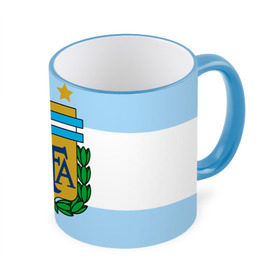 Кружка 3D с принтом Сборная Аргентины флаг в Кировске, керамика | ёмкость 330 мл | аргентина | спорт | футбол