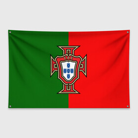 Флаг-баннер с принтом Сборная Португалии флаг в Кировске, 100% полиэстер | размер 67 х 109 см, плотность ткани — 95 г/м2; по краям флага есть четыре люверса для крепления | португалия | футбол