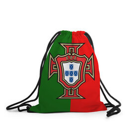 Рюкзак-мешок 3D с принтом Сборная Португалии флаг в Кировске, 100% полиэстер | плотность ткани — 200 г/м2, размер — 35 х 45 см; лямки — толстые шнурки, застежка на шнуровке, без карманов и подкладки | португалия | футбол