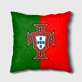 Подушка 3D с принтом Сборная Португалии флаг в Кировске, наволочка – 100% полиэстер, наполнитель – холлофайбер (легкий наполнитель, не вызывает аллергию). | состоит из подушки и наволочки. Наволочка на молнии, легко снимается для стирки | Тематика изображения на принте: португалия | футбол