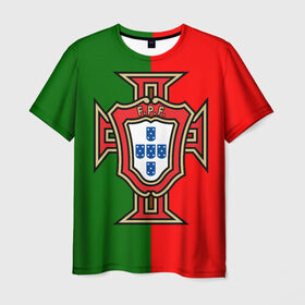 Мужская футболка 3D с принтом Сборная Португалии флаг в Кировске, 100% полиэфир | прямой крой, круглый вырез горловины, длина до линии бедер | португалия | футбол