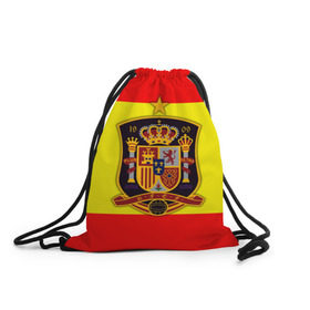 Рюкзак-мешок 3D с принтом Сборная Испании флаг в Кировске, 100% полиэстер | плотность ткани — 200 г/м2, размер — 35 х 45 см; лямки — толстые шнурки, застежка на шнуровке, без карманов и подкладки | испания | футбол