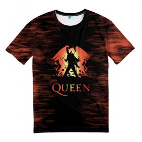 Мужская футболка 3D с принтом Queen в Кировске, 100% полиэфир | прямой крой, круглый вырез горловины, длина до линии бедер | paul rodgers | queen | брайан мэй | джон дикон | квин | меркури | меркьюри | мэркури | роджер тейлор | рок группа | фредди | фреди