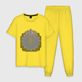Мужская пижама хлопок с принтом Kingdom Come logo в Кировске, 100% хлопок | брюки и футболка прямого кроя, без карманов, на брюках мягкая резинка на поясе и по низу штанин
 | 