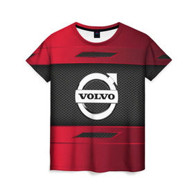 Женская футболка 3D с принтом VOLVO SPORT в Кировске, 100% полиэфир ( синтетическое хлопкоподобное полотно) | прямой крой, круглый вырез горловины, длина до линии бедер | auto | car | volvo | автомобиль | вольво | марка