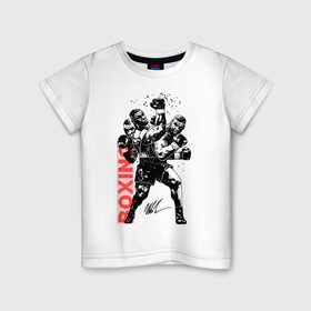 Детская футболка хлопок с принтом Майк Тайсон в Кировске, 100% хлопок | круглый вырез горловины, полуприлегающий силуэт, длина до линии бедер | boxing | mike tyson |   | бокс | боксер | майк тайсон