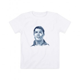 Детская футболка хлопок с принтом Cristiano в Кировске, 100% хлопок | круглый вырез горловины, полуприлегающий силуэт, длина до линии бедер | 