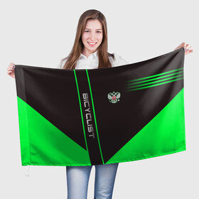 Флаг 3D с принтом Bicyclist в Кировске, 100% полиэстер | плотность ткани — 95 г/м2, размер — 67 х 109 см. Принт наносится с одной стороны | bicyclist | sport | велосипедист | велоспорт