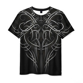 Мужская футболка 3D с принтом Tribal Pattern в Кировске, 100% полиэфир | прямой крой, круглый вырез горловины, длина до линии бедер | biker | bodybuilding | cool | fitness | gothic | gym | pattern | sport | style | tattoo | tribal | тату