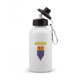Бутылка спортивная с принтом Barcelona в Кировске, металл | емкость — 500 мл, в комплекте две пластиковые крышки и карабин для крепления | barca | barcelona | football | sport | барселона | спорт | футбол