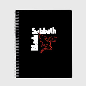 Тетрадь с принтом BLACK SABBATH в Кировске, 100% бумага | 48 листов, плотность листов — 60 г/м2, плотность картонной обложки — 250 г/м2. Листы скреплены сбоку удобной пружинной спиралью. Уголки страниц и обложки скругленные. Цвет линий — светло-серый
 | black sabbath | билл уорд | блэк саббат | британская рок группа | гизер батлер | группа | музыка | оззи осборн | рок | тони айомми | хеви метал