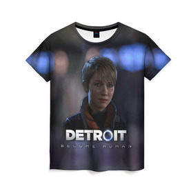 Женская футболка 3D с принтом Detroit: Become Human - Kara в Кировске, 100% полиэфир ( синтетическое хлопкоподобное полотно) | прямой крой, круглый вырез горловины, длина до линии бедер | connor | cyberlife | deviant | ps4 | rk800 |  detroit: become human | детроит | детроит: стать человеком | игры | коннор | пиратs | эксклюзив