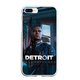 Чехол для iPhone 7Plus/8 Plus матовый с принтом Detroit Become Human - Markus в Кировске, Силикон | Область печати: задняя сторона чехла, без боковых панелей | connor | cyberlife | deviant | ps4 | rk800 |  detroit: become human | детроит | детроит: стать человеком | игры | коннор | пиратs | эксклюзив