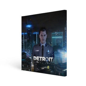 Холст квадратный с принтом Detroit: Become Human - Connor в Кировске, 100% ПВХ |  | Тематика изображения на принте: 