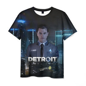 Мужская футболка 3D с принтом Detroit: Become Human - Connor в Кировске, 100% полиэфир | прямой крой, круглый вырез горловины, длина до линии бедер | Тематика изображения на принте: 