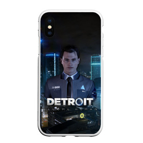 Чехол для iPhone XS Max матовый с принтом Detroit Become Human - Connor в Кировске, Силикон | Область печати: задняя сторона чехла, без боковых панелей | 