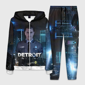 Мужской костюм 3D с принтом Detroit Become Human - Connor в Кировске, 100% полиэстер | Манжеты и пояс оформлены тканевой резинкой, двухслойный капюшон со шнурком для регулировки, карманы спереди | 