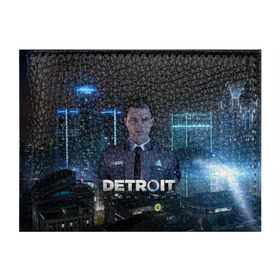 Обложка для студенческого билета с принтом Detroit: Become Human - Connor в Кировске, натуральная кожа | Размер: 11*8 см; Печать на всей внешней стороне | Тематика изображения на принте: 