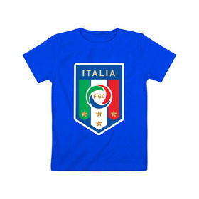 Детская футболка хлопок с принтом Сборная Италии в Кировске, 100% хлопок | круглый вырез горловины, полуприлегающий силуэт, длина до линии бедер | 
