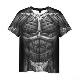 Мужская футболка 3D с принтом Экзоскелет CRYSIS в Кировске, 100% полиэфир | прямой крой, круглый вырез горловины, длина до линии бедер | crysis |   робот | бионический | бронь | броня | доспехи | костюм | крайсис | экзоскелет